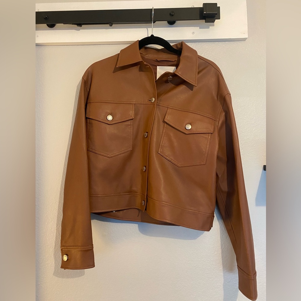 Wilfred Free Aritzia Faux Leather Cropped Jacket